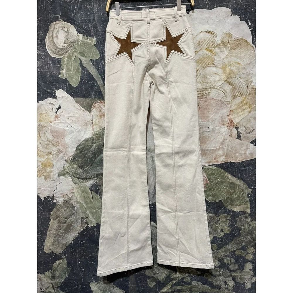Free People Firecracker High Waist Flares Jeans Ivory Ecru sz 29 - Picture 6 of 8